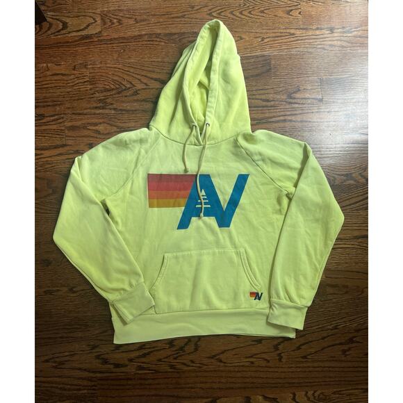 Aviator Nation Tops - Aviator Nation Neon Relaxed Fit Logo Pullover Hoodie  Sweatshirt Sz. L